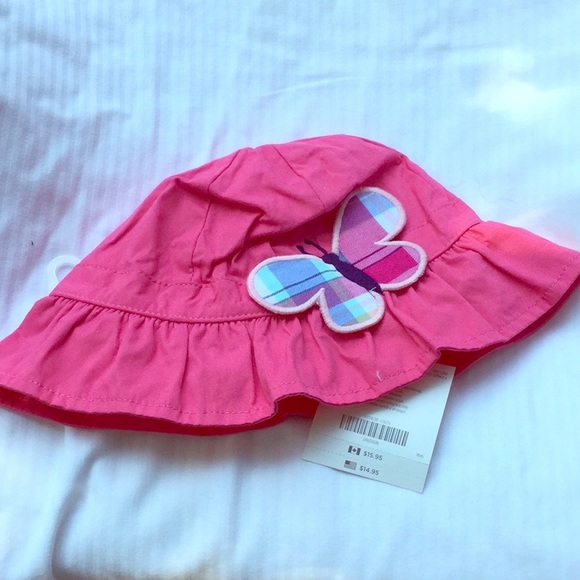 Gymboree 2-3t 💯 cotton pink butterfly hat NWT - Picture 1 of 6